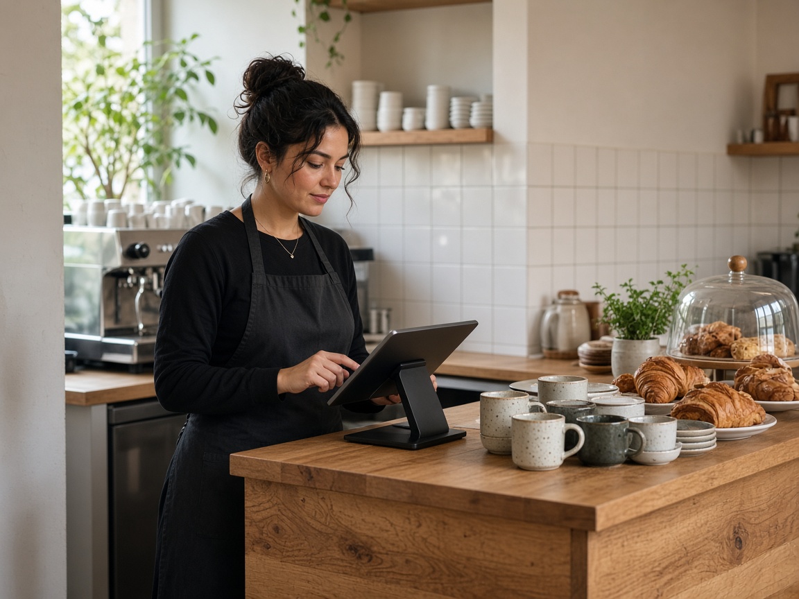 Café counter and tablet register